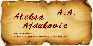 Aleksa Ajduković vizit kartica